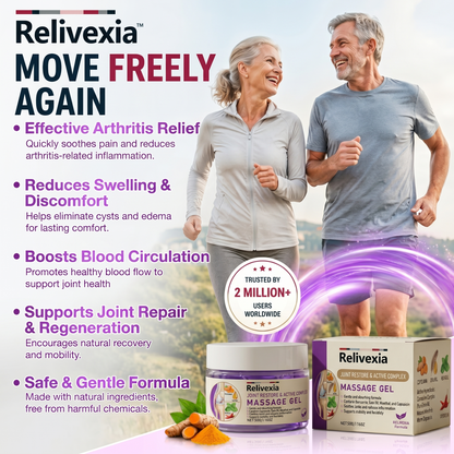 Relivexia™ Advanced Arthritis Relief Gel — AAOS-Approved Turmeric & Emu Oil for Joint & Muscle Comfort